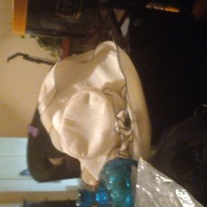 White hat with black trim